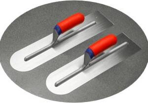 Финишна стоманена заглаждачка High Carbon Stееl Trowel 356×102 мм със заоблен и прав край